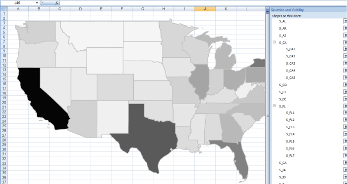 How to create a thematic or Choropleth map in Excel 2007 and Excel 2010 ...