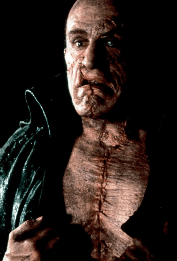 Robert De Niro as Frankenstein's monster in the 1994 movie adaptation of Mary Shelley's "Frankenstein."