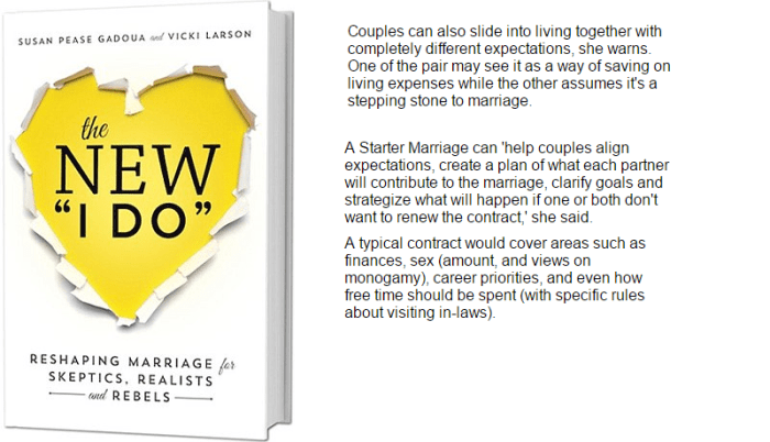 Couples can also slide into living together with completely different expectations, she warns. One of the pair may see it as a way of saving on living expenses while the other assumes it's a stepping stone to marriage.