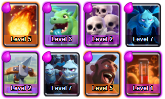 Now the decks start getting a bit more fun to use, the hog-rider here is one of my favorite cards and I always use it in my decks now!