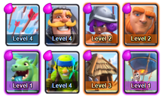 This deck is similar to the Arena 1 - Goblin Stadium deck and will power through Arena 2 - Bone Pit to get you to the Arena 3 - Barbarian Bowl!