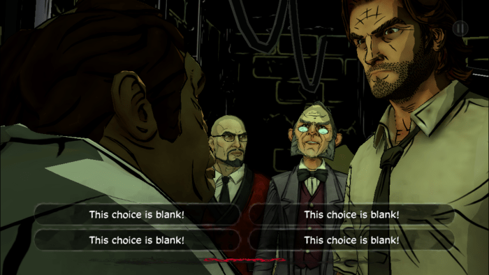 My game was full of blank choices after purchase. It's a shame because I was really enjoying it.
