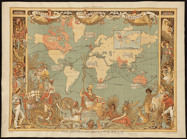 An Imperial Federation Map of the World Showing the Extent of the Colonisation by the British Empire in 1886
