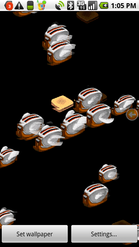 A Classic Reborn: Flying Toasters homage to Berkeley System's "After Dark" screensavers, on Android as Live Wallpaper
