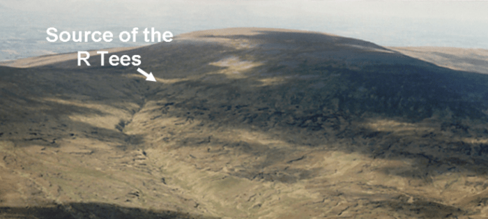 ...Where the arrow points is where the Tees springs up on Cross Fell.