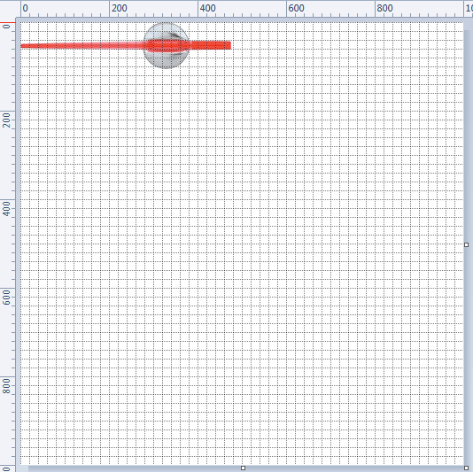 Beginning to configure the image of our needle for the Speedometer chart in MS Paint.