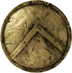 The soldier was expected to return to Sparta either victorious with his shield in hand, or be carried home dead upon his shield. The shield could also be used as a killing weapon outright, its weight and thin edge making it a superb blunt weapon.