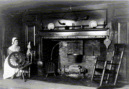 Early American Home Interior - Humble interiors without aesthetics and with only basic needs.