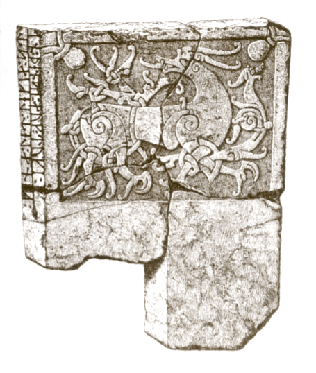 Lithograph of the carving on the St. Paul's Tombstone.