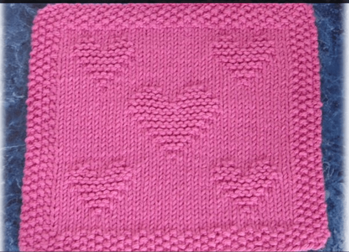 This may be most favorite of all of the free knitting patterns. I love the 5 hearts and how they are arranged. Beautiful!
