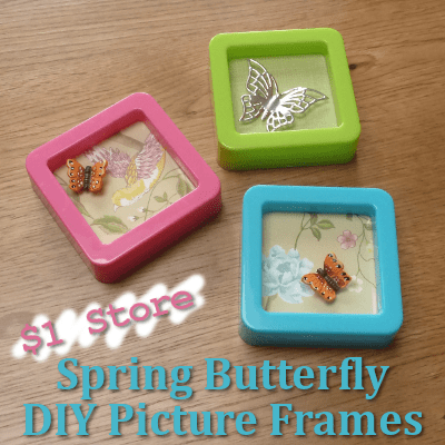 Bright and Fun $1 Butterfly Picture Frames