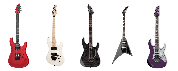 Top 5 best guitars for metal under 500$ - Schecter Stealth C - 1. Kramer Pacer Classic, LTD M-100FM, Jackson JS32 Randy Rhoads and Ibanez RG450DX