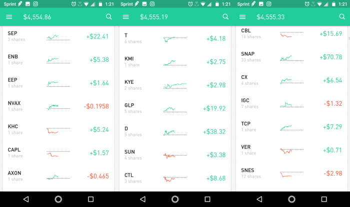 You can simply drag and drop to rearrange and organize your stocks in the order that you prefer. The same can be done with your watch list.