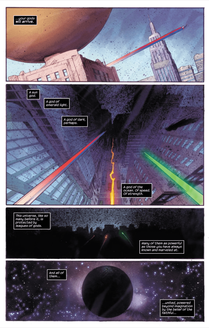 Here we see our second hint at what may happen during Secret Crisis when each member of the Justice League is mentioned until they each die to the Black Winter
