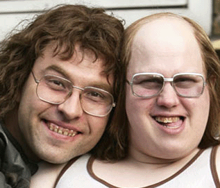 Lou and Andy - their names came from Lou Reed and Andy Warhol! Little Britain's less than dynamic duo.