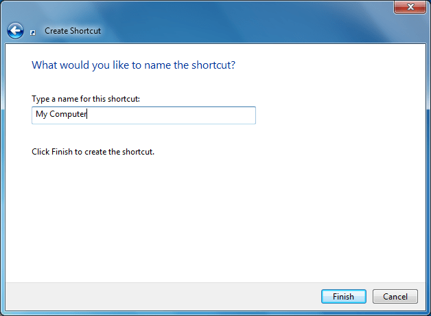Choose a name like "My Computer", "My Documents" or "My Network Places" as an icon name. Something that sounds official and likely that a person will click on.