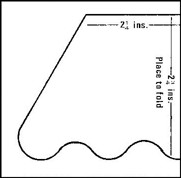 Figure 2 - The mermaid's mini skirt is made from two pieces 4 1/2 inches wide at waist and 2 3/4 inches deep