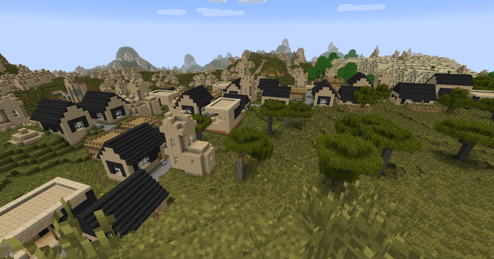 Village size can be adjusted in the configuration file, and while there is still no chance to encounter anything that could be called a city, the expanded towns can still be quite impressive.