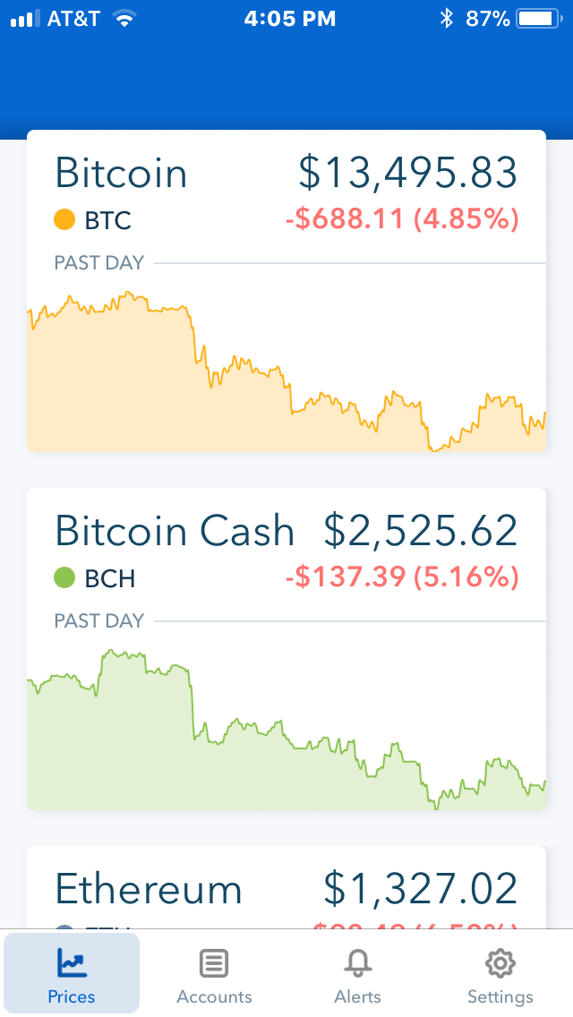 coinbase bitcoin value