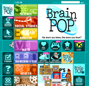 BrainPop and BrainPopJr are general knowledge websites for kids that cover science, math, social studies and more.