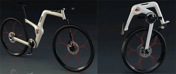 Portable folding bike design for user convenience and comfort - this is bringing design to ordinary life together through humanizing design process