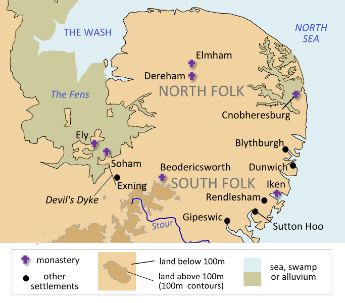 East Anglia was awash with marsh, sea channels and black, standing water. Ely was not easily - reached, and even then only by those 'in the know' who had grown to adulthood in the region by hunting or trade - ('Gipeswic' pron 'Yipeswich' = Ipswich)