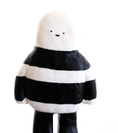 This cute model was made first in clay, then this was used to create a silicone mold. PU resin is then used to cast it.