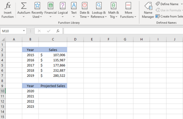 How to Use the TREND Function in Excel - TurboFuture - Technology