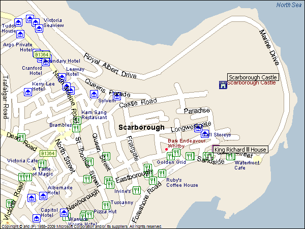 And then suddenly you're right over. This is the area between the North and South Bays with a selection of hotels to choose from near the castle