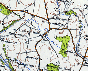 Cumwhitton locality in Cumbria, near the eastern bank of the River Eden. Large scale Norse settlement took place from the tenth century after expulsion from Ireland