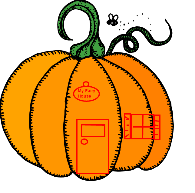 You can paint a door and window on a small pumpkin to put into your Halloween fairy garden. Add a ghost peering out the window or attach a small flying witch on a broomstick.
