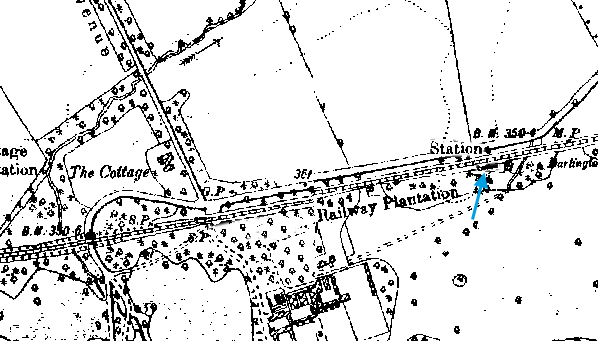 Early map of Hutton Gate station - the area has been absorbed by an expanding Guisborough