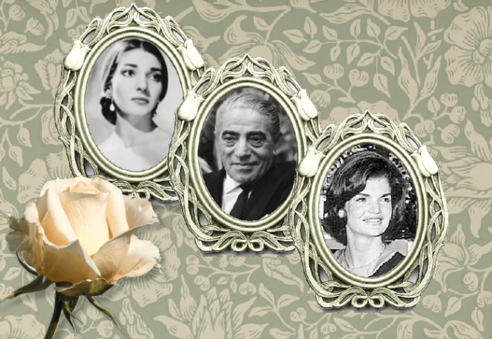 Jackie Kennedy, Aristotle Onassis and his long-time lover, Maria Callas.