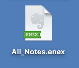 After finding the .ENEX file in the specified folder (see "Where" from previous image), right click (PC) or tap with two fingers (Mac) on the .ENEX file and select "Open With" from the menu...