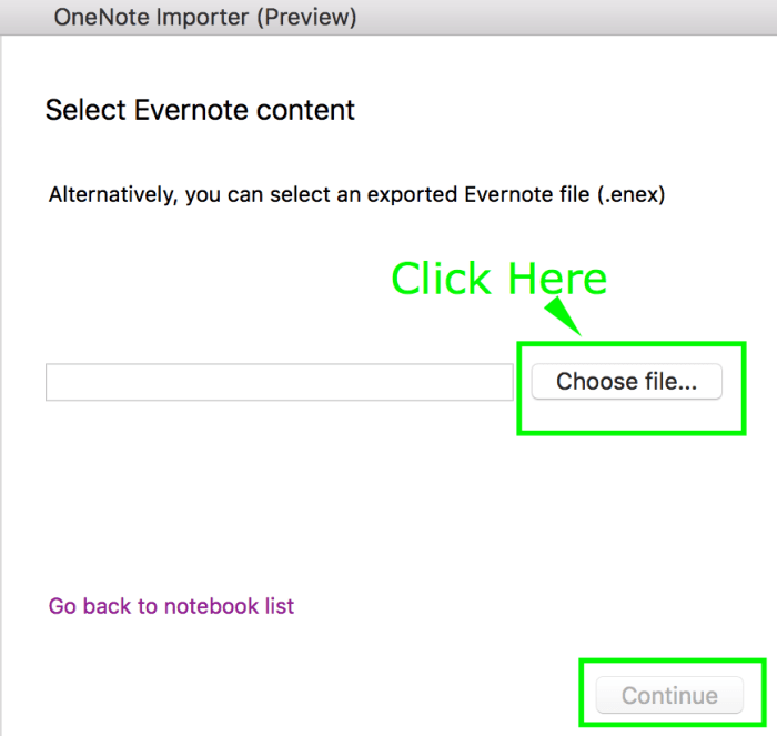 export evernote to one note