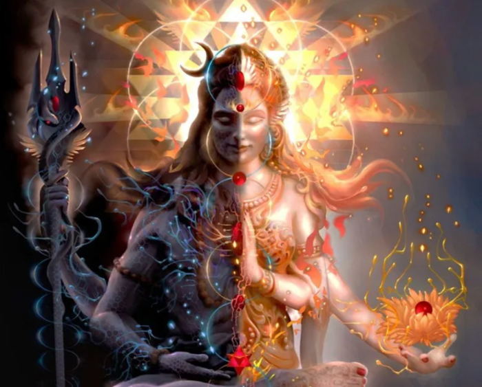 Shiva - Shakti is the symbol of superconsciousness in Hinduism. It is a stage when your Kundalini reaches the seventh chakra - Sahasrara