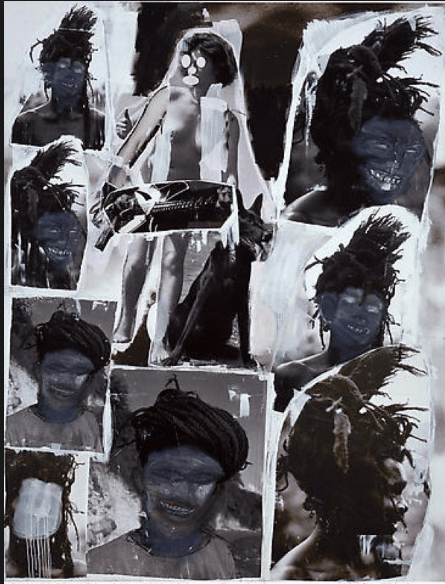 This is clearly showing Cariou's photographs, but Prince put them on one canvas, added paint and other materials, and now he says the artwork featuring Cariou's photos is his.