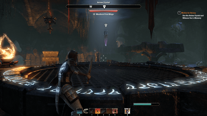 Infiltrating Vox's Cave, a twisted science lab in the Motive for Heresy quest of The Elder Scrolls Online.