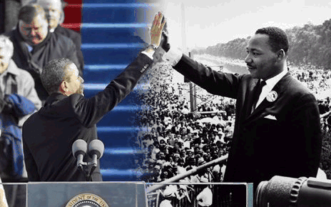 Obama and Martin Luter represented and spoke for the Poor, and this Image, is one way of showing the common struggles and issues they are both dealing with and the success they are seeing or achieved, is appropriate for this article