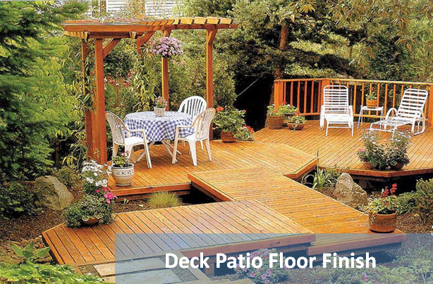Deck style flooring weathers naturally and pleasantly over time and can be bleached, painted, oiled or stained to enhance all other elements of a patio design.