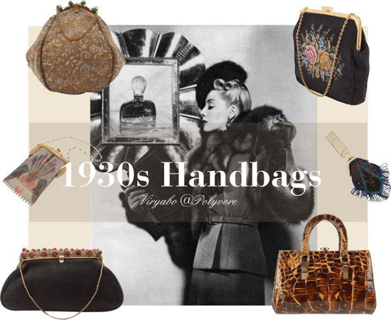 Women's handbags of the 1930s. The vintage-inspired handbags of today have a great feel of the designs and motifs of this era.