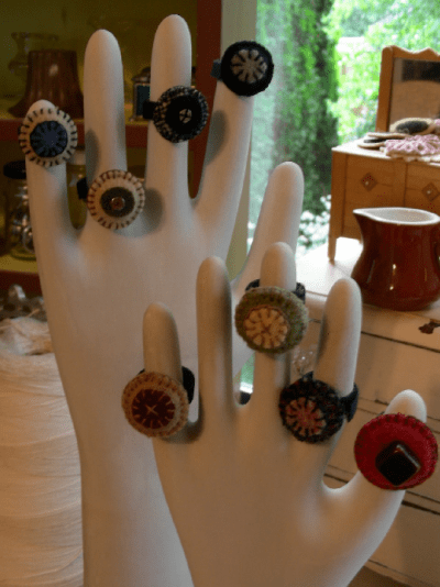 Ragamuffin2006 on Etsy uses her hands to display her gorgeous Penny Rings! most Glove molds are a bit too large and chunky to hold rings, but these rings are adjustable.