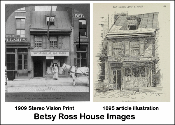 Popular misleading images of the Betsy Ross House
