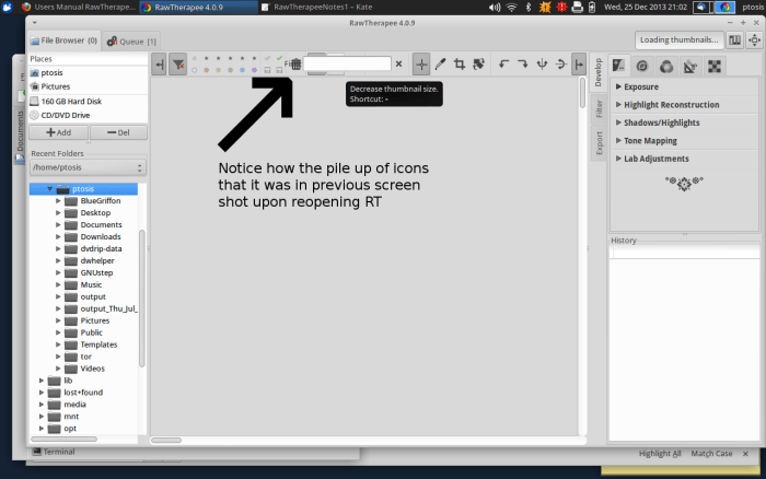 Depending in the window sizing and what side panels are hidden - different buttons will pile up on each other!