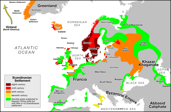 A Map Showing Viking Expansion