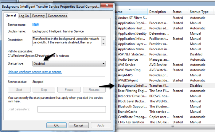 Disabling Background Intelligent Transfer and Windows Update services will keep hactivation active in client computer
