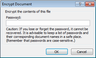Set a strong password to encrypt a confidential document in Excel 2007 and Excel 2010 and then store the password in a secure location.