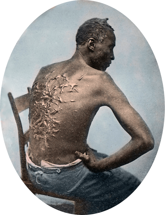 Slave, Gordon whipped in the United States Of America as discussed in the slave narratives in the Hub. Gordon was a slave on a Mississippi plantation who made his escape from bondage in March, 1863. In order to foil the scent of the blood-hounds who
