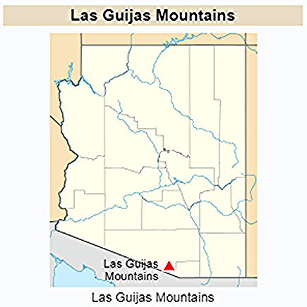 The range spans 12 kilometres (7.5 mi) long by 4 km (2.5 mi). Surrounding ranges includes the Cerro Colorado Mountains to the northeast, Tumacacori Mountains of Santa Cruz County to the east, San Luis Mountains to the south and the Baboquivari west.