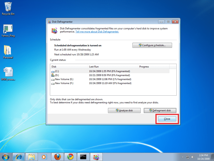 windows 10 disk defragmenter